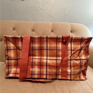 Thirty-One Large Utility Tote | Autumn Plaid | New With Tag